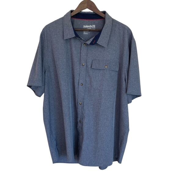Avalanche Outdoor Supply Gray Button Up Short Sleeve Shirt - XXL - Picture 1 of 4